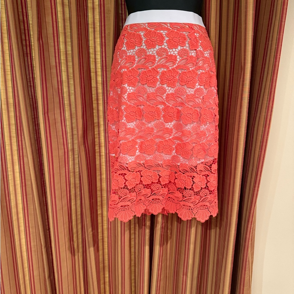 Rebecca Minkoff Elegant Coral Lace Skirt